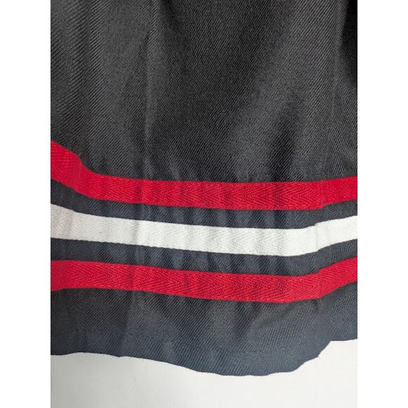 SOCIAL COLLISION Red & White Varsity Stripe Black Pleated Skirt XL Goth Punk - Picture 3 of 6